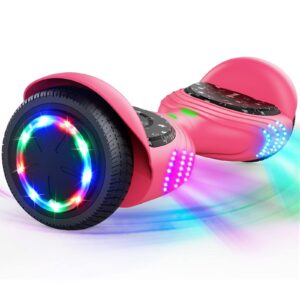 tomoloo hoverboard with bluetooth speaker and led lights self-balancing scooter ul2272 certified 6.5" wheel electric scooter for kids and adults