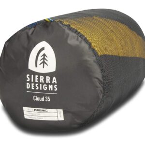 Sierra Designs Cloud 35 Degree DriDown Sleeping Bag Ultralight Zipperless Down Sleeping Bag for Backpacking and Camping - Regular