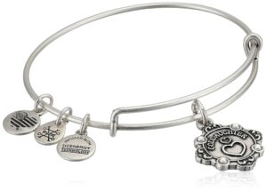 alex and ani womens because i love you a18bily08rs goddaughter charm bangle bracelet, rafaelian silver, expandable