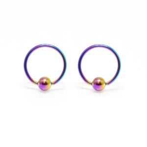 BodyJewelryOnline Captive Bead Ring 6pc 18G Anodized Titanium Nose Lip Ear Cartilage Septum CBR