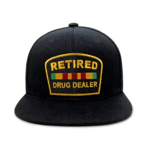 chok.lids retired drug dealer hat dad hat acrylic baseball cap polo style low profile (sb black)