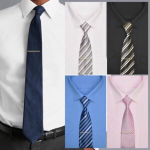 Super Skinny Tie Clips for Men, 4Pcs Tie Bar Set, Gift Box Packed, Suitable for Wedding Anniversary Business and Daily Life.