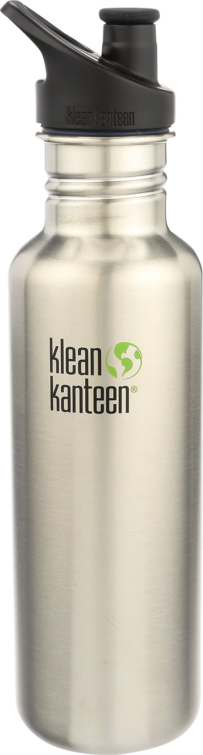 Klean Kanteen Classic Stainless Steel Single Wall Non-Insulated Water Bottle with Sport Cap, 27-Ounce, Brushed Stainless