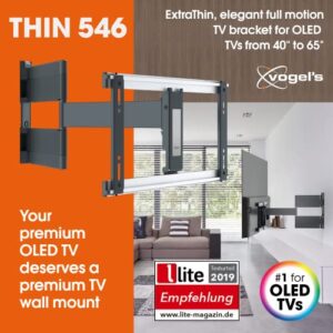 Vogel's Thin 546 Full-Motion OLED TV Wall Mount for 40-65 inch TVs | Swivels up to 180º | Max. 66 lbs (30 kg) | Max. VESA 400x400 | Ultra Slim TV Wall Mount | TÜV Certified