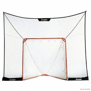 franklin sports lacrosse backstop net - lax goal extra large durable net for shooting training + practice - - 12' x 9', black/orange