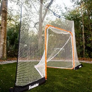 Franklin Sports Lacrosse Backstop Net - Lax Goal Extra Large Durable Net for Shooting Training + Practice - - 12' x 9', Black/Orange