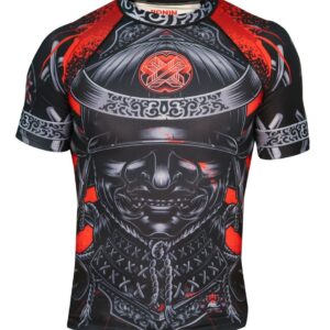 Ronin Samurai Blackout Ghost Rash Guard base layer Compression Shirt for Bjj MMA Grappling (Med)