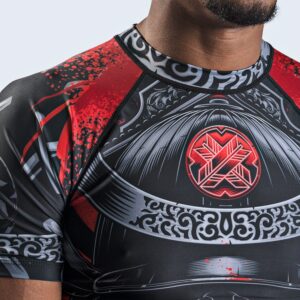 Ronin Samurai Blackout Ghost Rash Guard base layer Compression Shirt for Bjj MMA Grappling (Med)