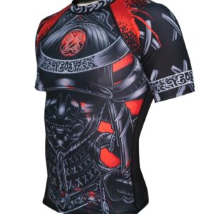 Ronin Samurai Blackout Ghost Rash Guard base layer Compression Shirt for Bjj MMA Grappling (Med)