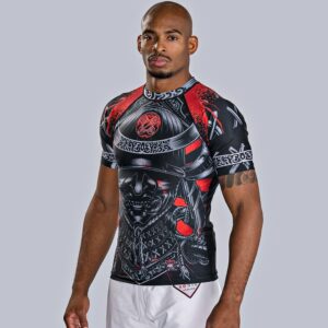 Ronin Samurai Blackout Ghost Rash Guard base layer Compression Shirt for Bjj MMA Grappling (Med)