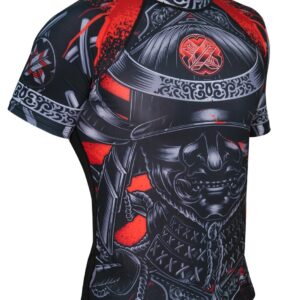 Ronin Samurai Blackout Ghost Rash Guard base layer Compression Shirt for Bjj MMA Grappling (Med)