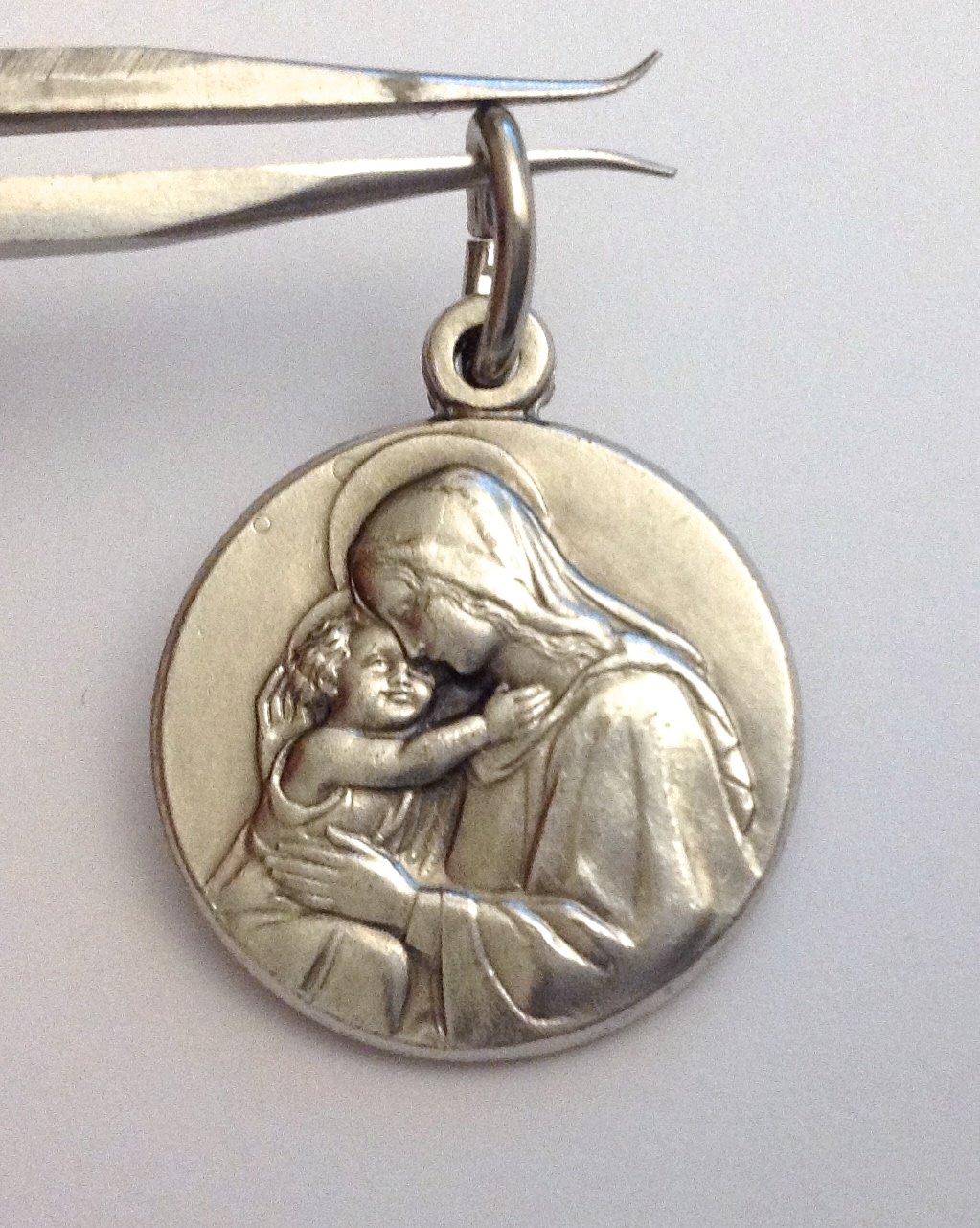 Madonna with Child Silver Medal - The Patron Saints Medals - Made in Italy