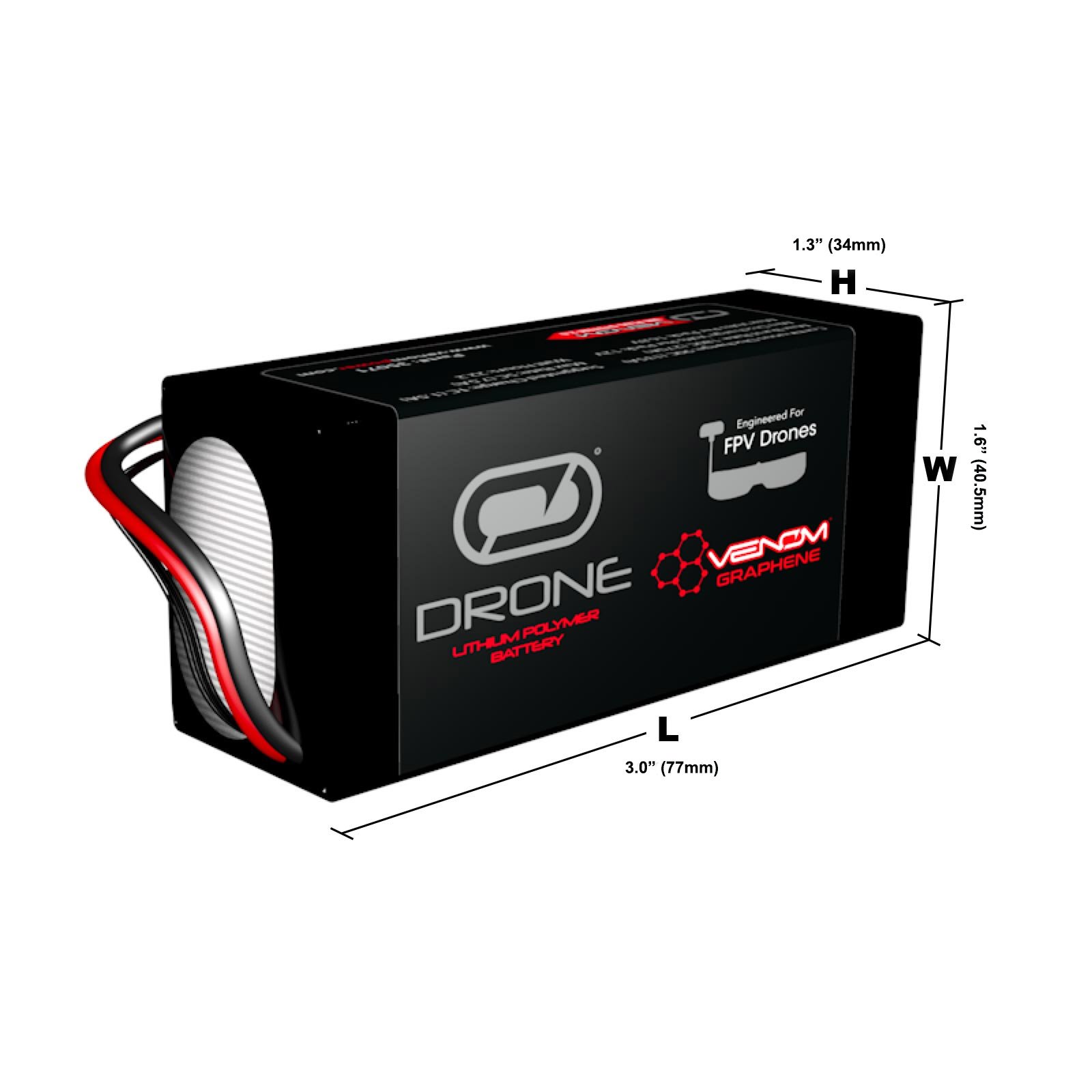 Venom Power Drive Series 90C 5S 1300mAh 18.5V Graphene LiPo Racing Battery - Universal Venom UNI 2.0 Plug - Thermal Control Pack, for RC Helicopters and Drones - Compatible with XT60, Deans & EC3 Plug