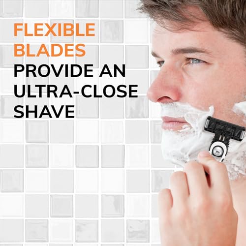 BIC Flex 5 Disposable Razors for Men, Long-Lasting 5-Blade Razors For a Smooth and Comfortable Face Razor Shave, Shaving Razors, 6 Count (Pack of 1)