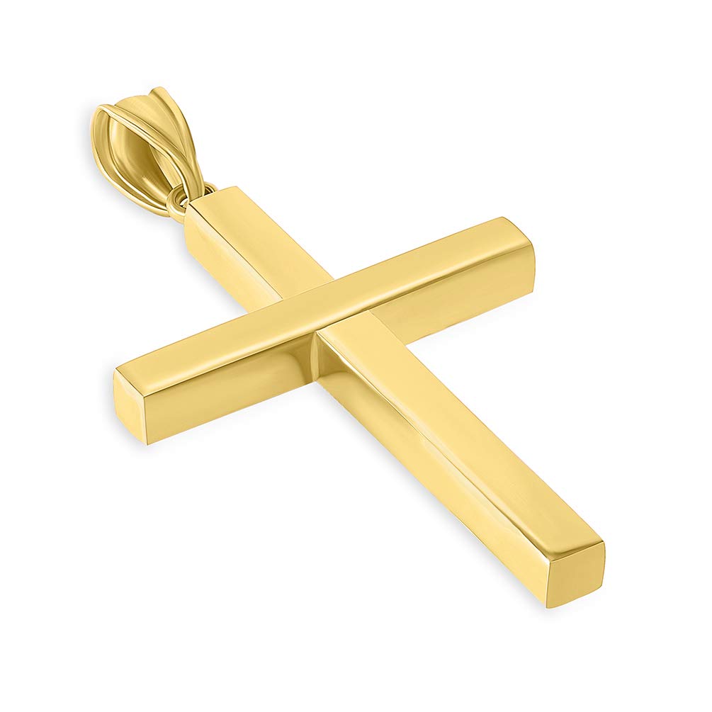 Jewelry America 14k Yellow Gold Simple Religious Cross Pendant