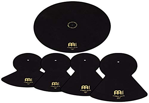 Meinl Cymbals Mute Pack for 14", 16", 18", 20" Cymbal Sizes-Quiet Drum Set Practice with Reduced Volume and Stick Attack (MCM-14161820)