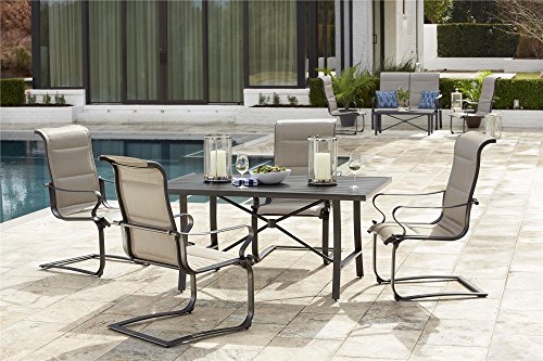 Cosco Outdoor Dining Chairs, SmartConnect, 2-Pack, Charcoal Gray with Light Gray Cushions