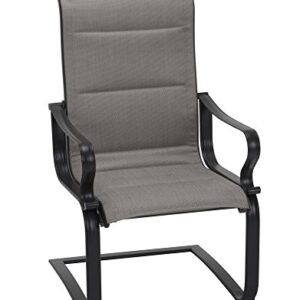 Cosco Outdoor Dining Chairs, SmartConnect, 2-Pack, Charcoal Gray with Light Gray Cushions