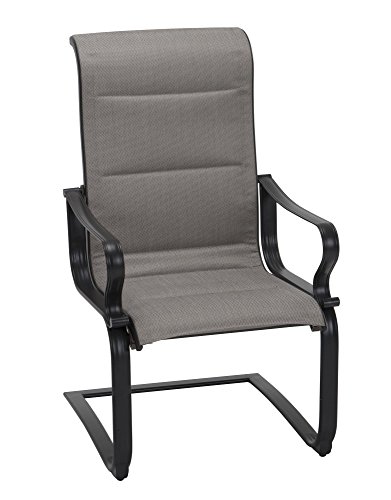 Cosco Outdoor Dining Chairs, SmartConnect, 2-Pack, Charcoal Gray with Light Gray Cushions