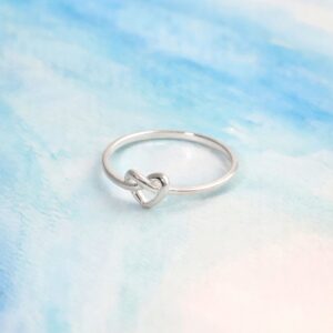 Boma Jewelry Sterling Silver Dainty Heart Knot Ring - Size 5