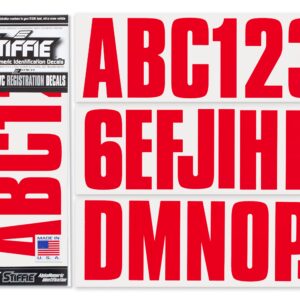 STIFFIE Uniline Lava SUPER STICKY 3" Alpha Numeric Registration Identification Numbers Stickers Decals for Sea-Doo SPARK TRIXX, Inflatable Boats, RIBs, Hypalon/PVC, PWC and Boats.