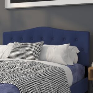 Flash Furniture Cambridge Tufted Upholstered Queen Size Headboard in Navy Fabric