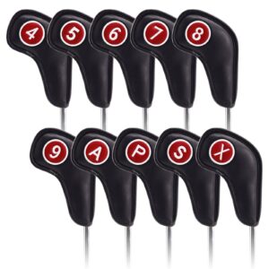 Craftsman Golf Magnetic Iron Headcovers Protective Cover with Large No. (A: Black with No. on both sides)