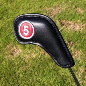 Craftsman Golf Magnetic Iron Headcovers Protective Cover with Large No. (A: Black with No. on both sides)