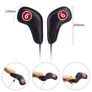 Craftsman Golf Magnetic Iron Headcovers Protective Cover with Large No. (A: Black with No. on both sides)