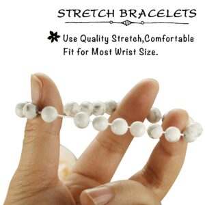 FIBO STEEL 4 Pcs Couples Bracelet for Men Women His & Her Crown Queen Bracelets Set 8mm Beads Bracelets