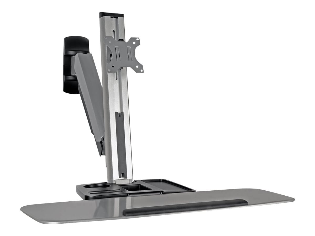 Tripp Lite Wall Mount for Sit Stand Desktop Workstation Height-Adjustable Standing Desk, Single Display (WWSS1332W),Silver