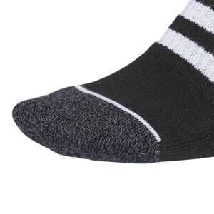 adidas Men's 3-Stripe No Show Socks (3-Pair), Black/White/Onix Grey, Large