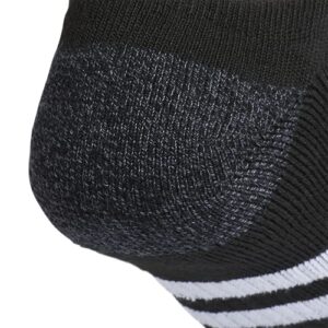 adidas Men's 3-Stripe No Show Socks (3-Pair), Black/White/Onix Grey, Large