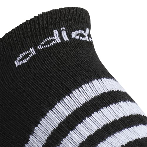 adidas Men's 3-Stripe No Show Socks (3-Pair), Black/White/Onix Grey, Large