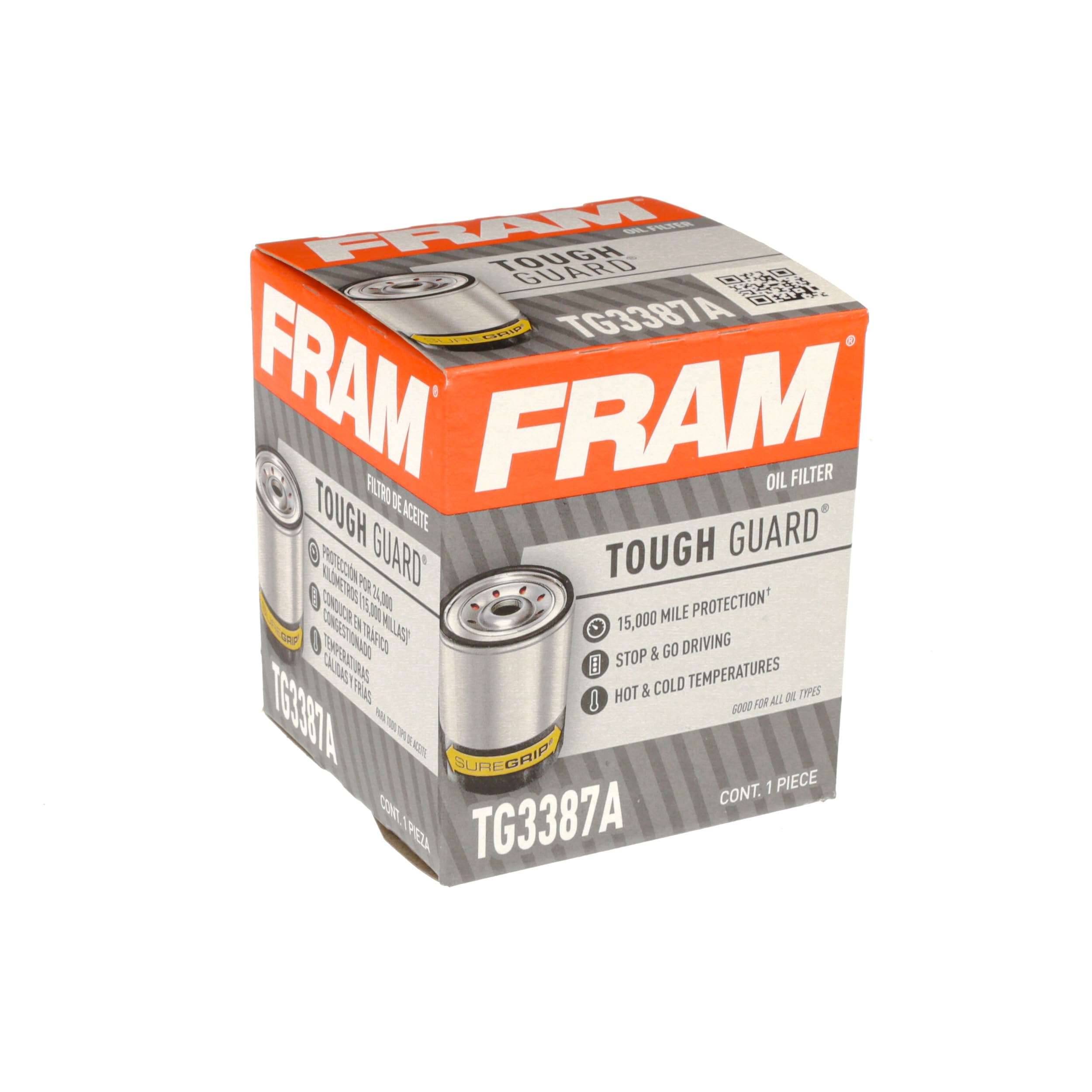 FRAM Tough Guard Replacement Oil Filter TG6607, Designed for Interval Full-Flow Changes Lasting Up to 15K Miles