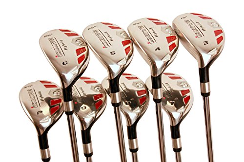 Left Handed Senior Men’s Golf All iDrive Hybrids Complete Full Set, which includes: #3, 4, 5, 6, 7, 8, 9, PW Senior Flex Total of 8 New Utility “A” Flex Clubs