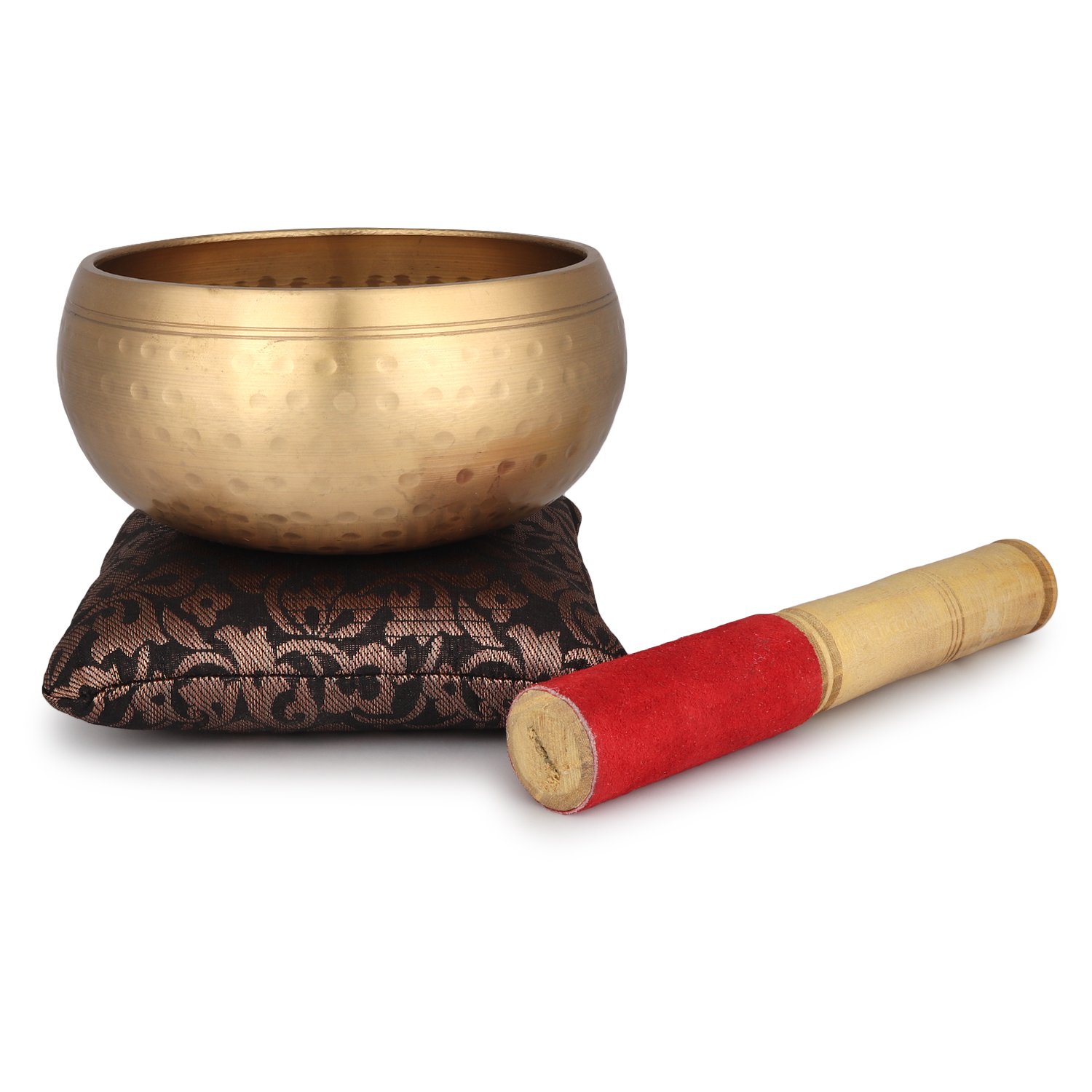 Zap impex Singing Bowl - 5 inch, Tibetan Singing Bowl Hammered Set with Beater and Singing Bowl Cushion for Meditation and Yoga