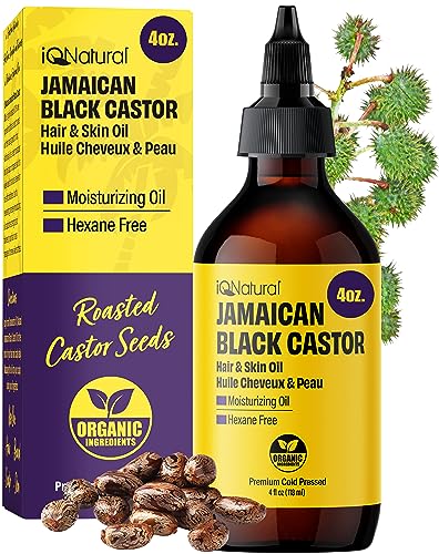 4oz Unscented Jamaican Black Castor Oil for Hair Growth, Organic Cold Pressed Castor Oil Hexane Free, Hair Growth Oil Black Women and Men, Dry Scalp Oil for Damaged Hair and Growth