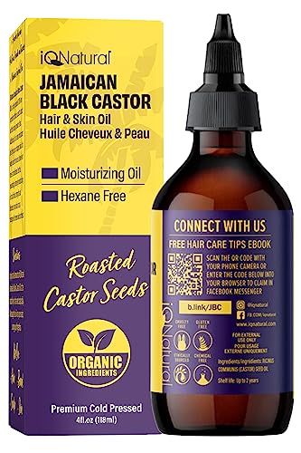 4oz Unscented Jamaican Black Castor Oil for Hair Growth, Organic Cold Pressed Castor Oil Hexane Free, Hair Growth Oil Black Women and Men, Dry Scalp Oil for Damaged Hair and Growth