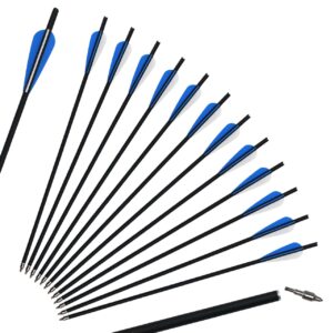 sinoart 20" carbon crossbow bolt arrows crossbolt arrows with 4" vanes for competition practice hunting