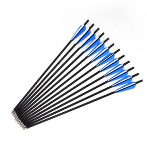 SinoArt 20" Carbon Crossbow Bolt Arrows Crossbolt Arrows with 4" vanes for Competition Practice Hunting