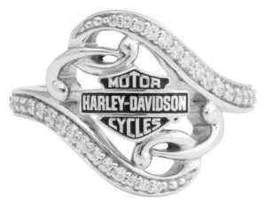 harley-davidson women's bling filigree bar & shield ring, silver hdr0473 (6)