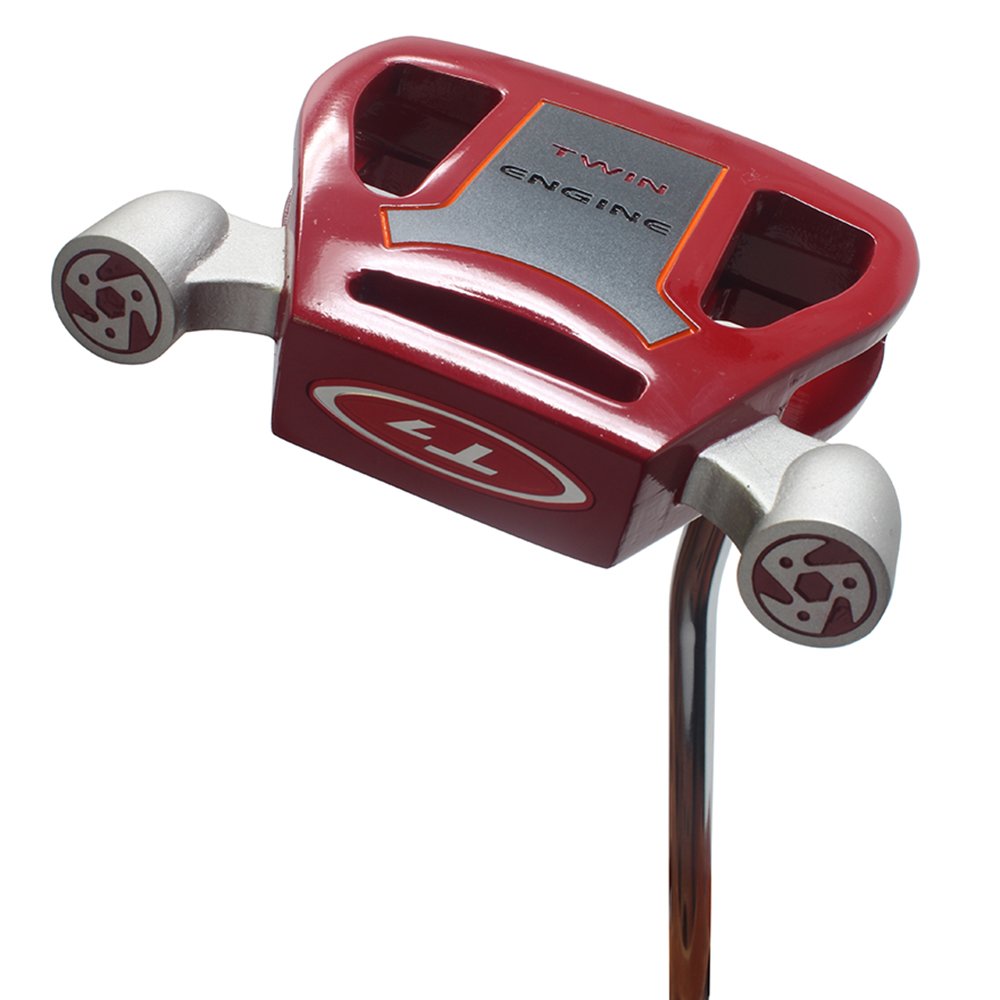 T7 Twin Engine Red Mallet Golf Putter Right Handed with Alignment Line Up Hand Tool 34 Inches Men's Standard Length Perfect for Lining up Your Putts