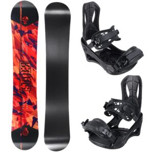 STAUBER 158cm Summit Snowboard & Binding Package Sizes 128, 133, 138, 143, 148,153,158, 161- Best All Terrain, Twin Directional, Hybrid Profile - Adjustable Bindings - Designed for All Levels