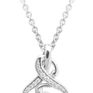 Harley-Davidson Women's Bling Crystal Filigree B&S Necklace, Silver HDN0409-16