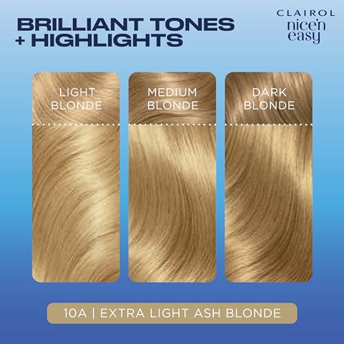 Clairol Nice'n Easy Permanent Hair Dye, 10C Extra Light Cool Blonde Hair Color, Pack of 1 - Packaging May Vary