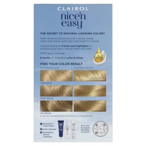 Clairol Nice'n Easy Permanent Hair Dye, 10C Extra Light Cool Blonde Hair Color, Pack of 1 - Packaging May Vary