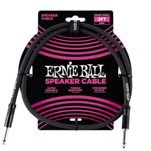 ernie ball speaker cable, straight/straight, 3ft, black (p06071)