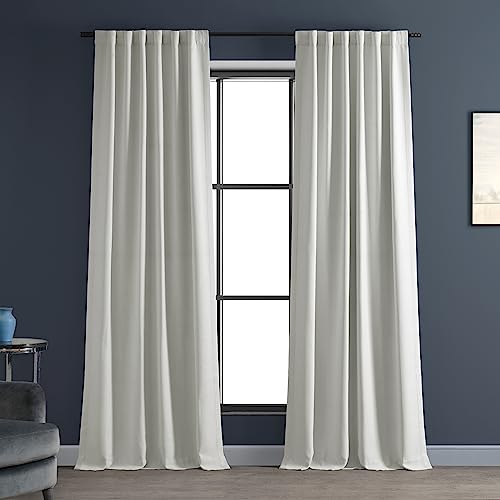 HPD Half Price Drapes Bellino Room Darkening Curtains 108 Inches Long Curtains for Bedroom & Living Room (1 Panel), 50W x 108L, Chalk Off White