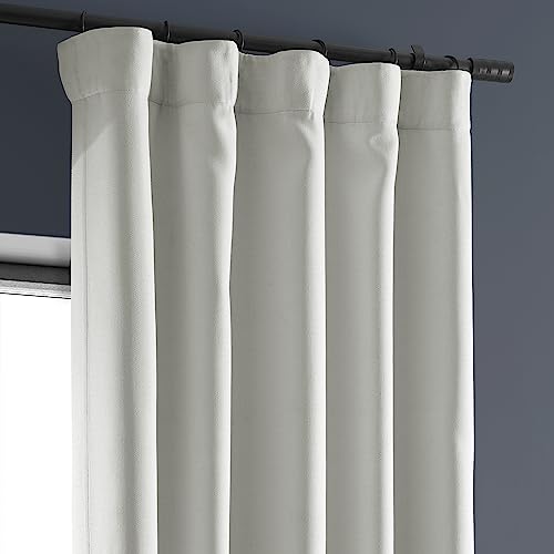 HPD Half Price Drapes Bellino Room Darkening Curtains 108 Inches Long Curtains for Bedroom & Living Room (1 Panel), 50W x 108L, Chalk Off White